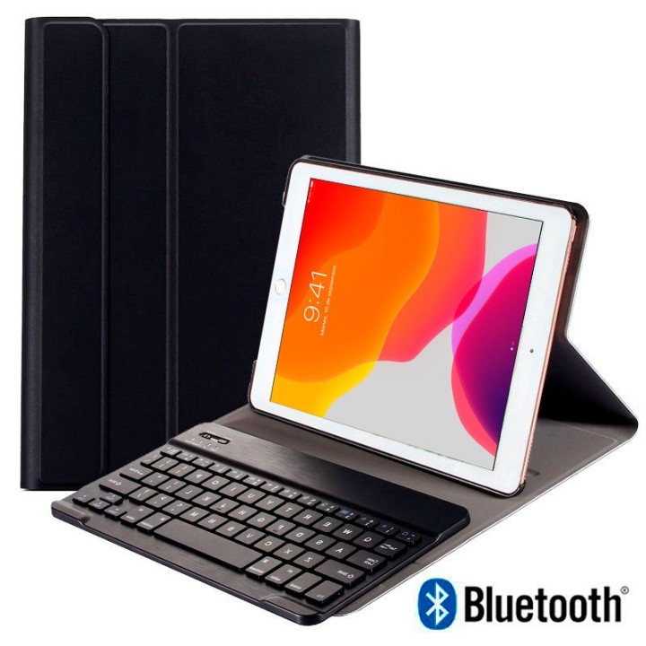 Cool Funda Polipiel Negra para Apple iPad (2019/2020/2021) 10.2" + Teclado Bluetooth