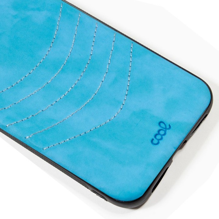 Cool Carcasa Leather Bordado Celeste para iPhone 11 Pro Max