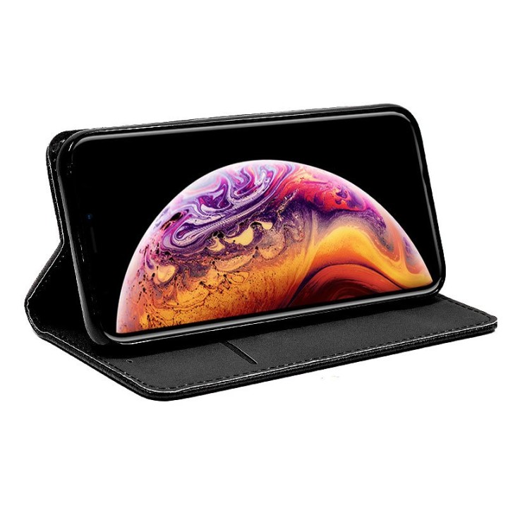 Cool Funda Flip Cover Liso Negro para iPhone XS Max