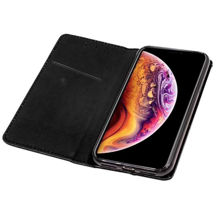 Cool Funda Flip Cover Liso Negro para iPhone XS Max