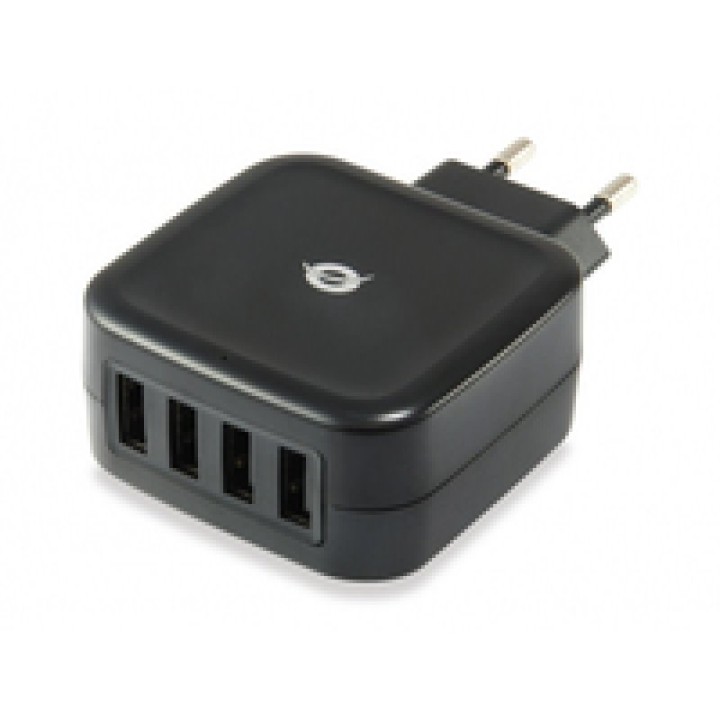 Conceptronic Cargador de Pared 4xUSB 5A Negro