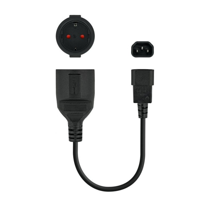 Nanocable Cable Adaptador C14 a CEE7 Macho/Hembra 25cm