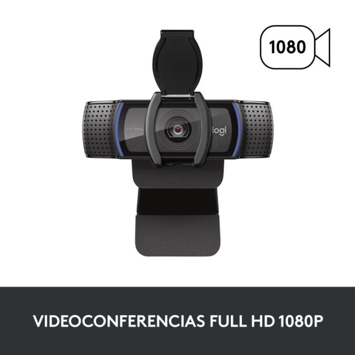 Logitech C920s Pro Webcam Full HD 1080p/30fps con Corrección de Iluminación Automática