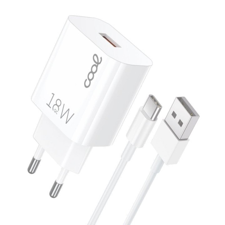 Cool Cargador de Red Universal USB Tipo-C 3A con Carga Rápida Blanco