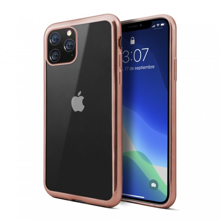 Nueboo Funda Gel TPU Color Frame Rosa Dorado para iPhone 11 Pro