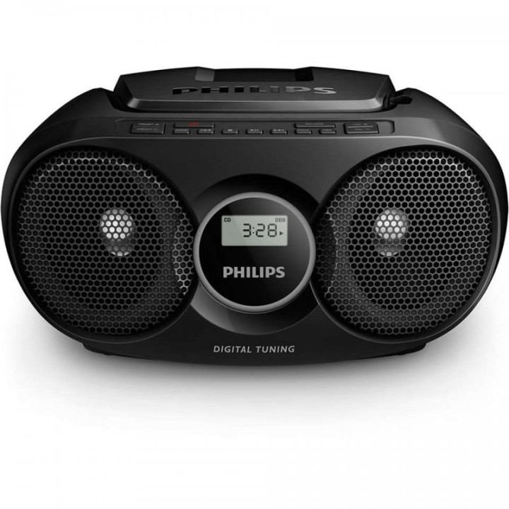 Philips AZ215S/12 Boombox Portátil Reproductor CD y Radio FM con Memoria 3W RMS Negra