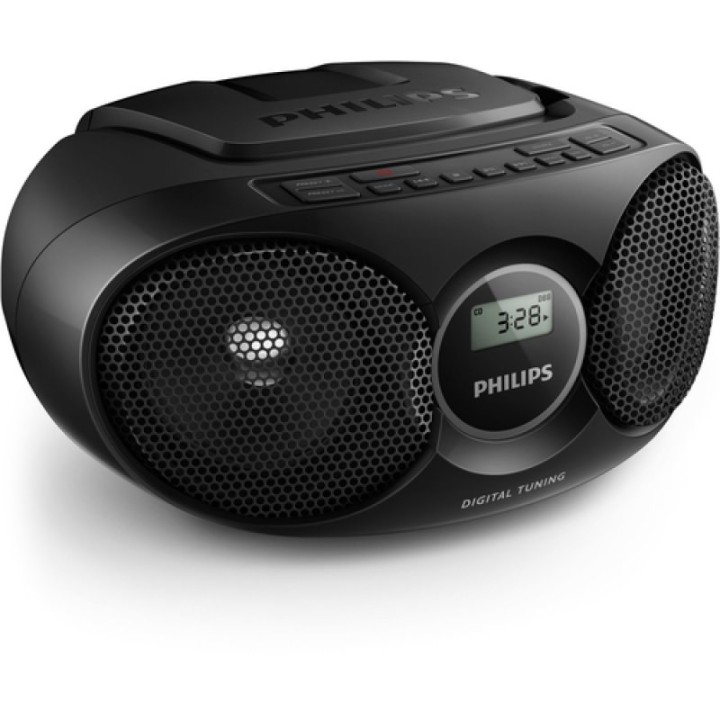 Philips AZ215S/12 Boombox Portátil Reproductor CD y Radio FM con Memoria 3W RMS Negra