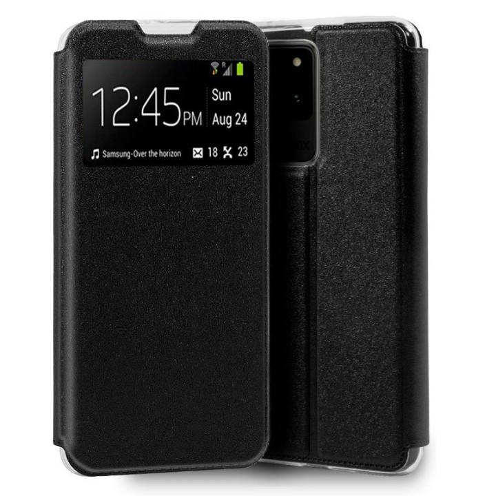 Cool Funda Flip Cover Liso Negro para Samsung Galaxy S20 Ultra
