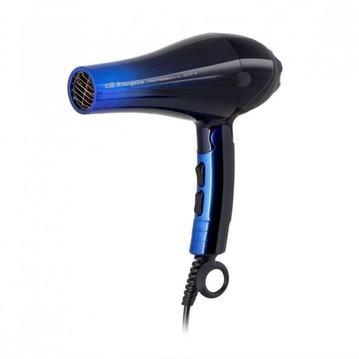 Secador de Pelo Plegable Profesional Orbegozo SE 2085 2200W 3 Temperaturas 2 Velocidades con Difusor y Concentradores Negro Azul