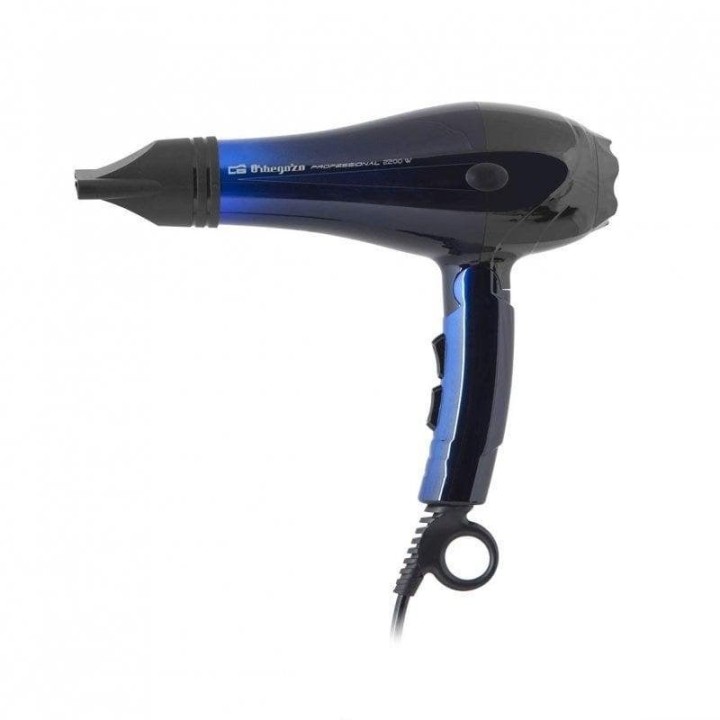 Secador de Pelo Plegable Profesional Orbegozo SE 2085 2200W 3 Temperaturas 2 Velocidades con Difusor y Concentradores Negro Azul