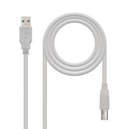 Nanocable Cable Impresora USB 2.0 Tipo A/B Macho/Macho 1m Beige