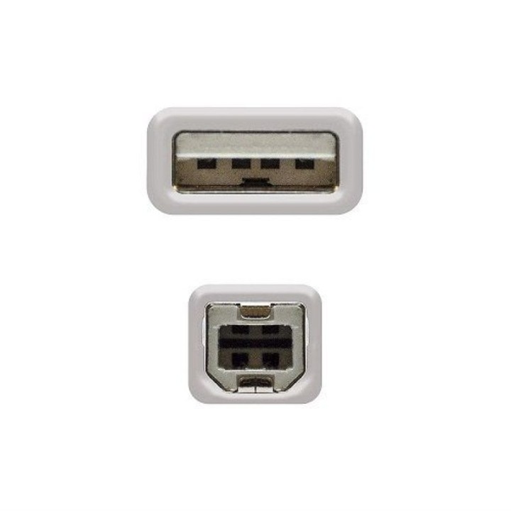 Nanocable Cable Impresora USB 2.0 Tipo A/B Macho/Macho 1.8m Beige