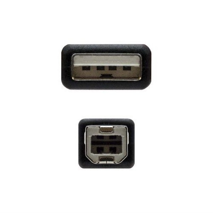 Nanocable Cable Impresora USB 2.0 Tipo A/B Macho/Macho 1m Negro
