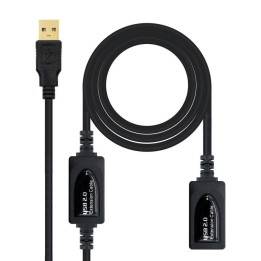Nanocable Cable Prolongador USB 2.0 Tipo A Macho/Hembra 10m Negro