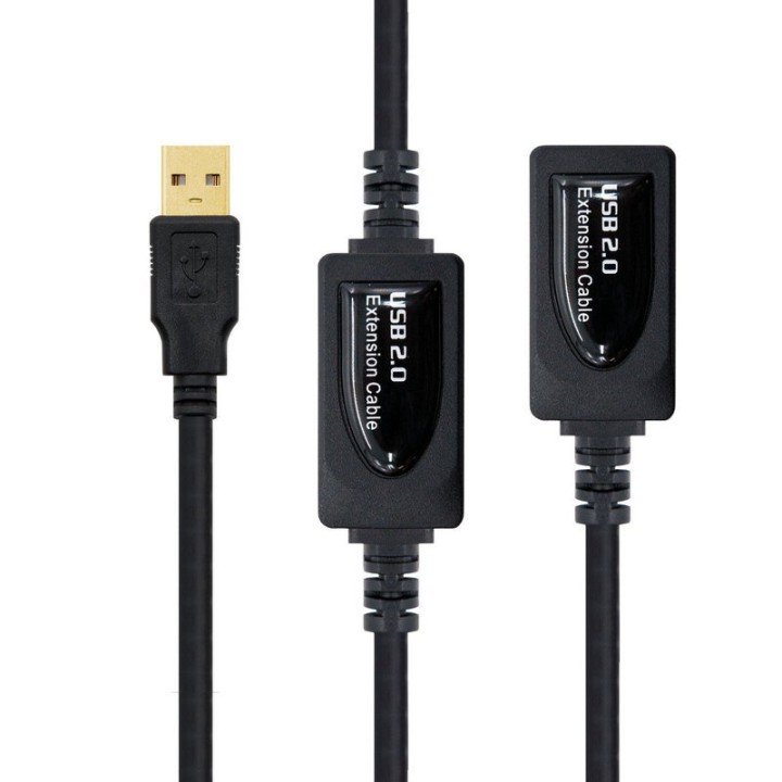 Nanocable Cable Prolongador USB 2.0 Tipo A Macho/Hembra 10m Negro