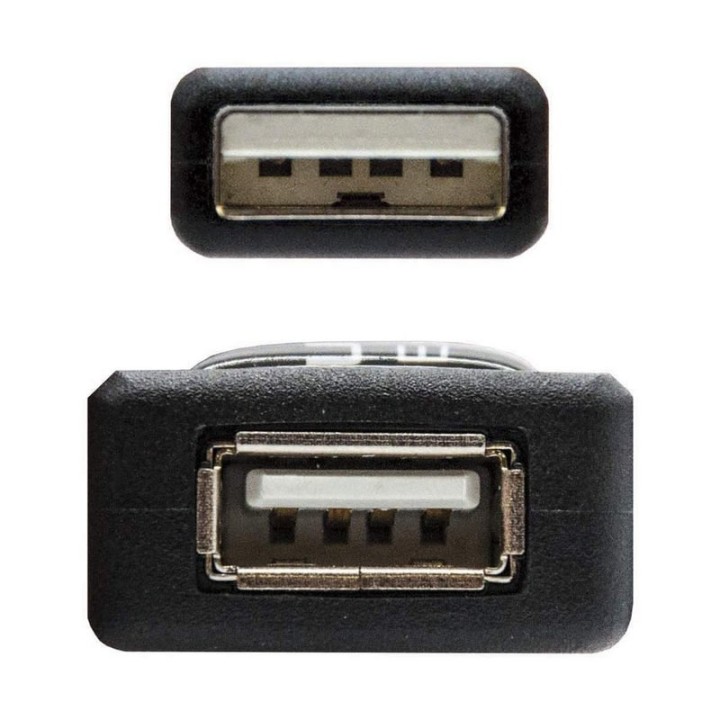 Nanocable Cable Prolongador USB 2.0 Tipo A Macho/Hembra 10m Negro