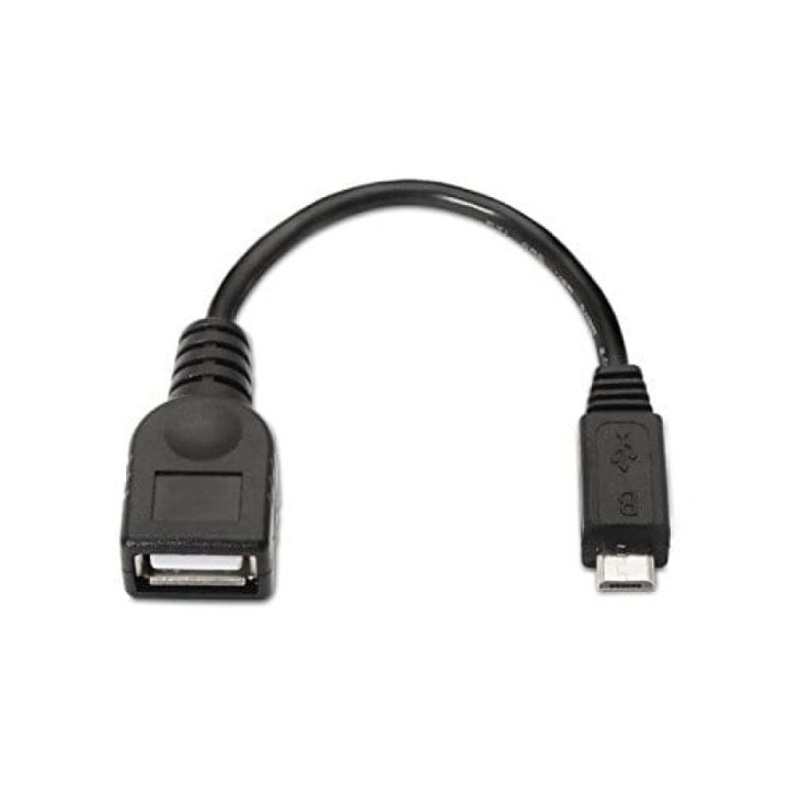Nanocable Cable OTG USB 2.0 Micro USB-B Macho a USB-A Hembra 15cm Negro