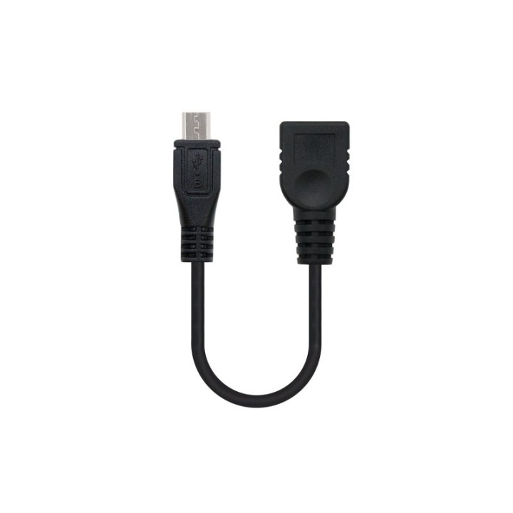 Nanocable Cable OTG USB 2.0 Micro USB-B Macho a USB-A Hembra 15cm Negro