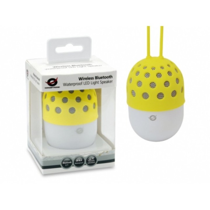 Conceptronic CSPKBTWPHLY Altavoz Bluetooth Impermeable Amarillo