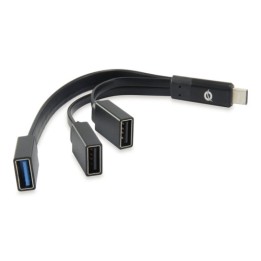 Conceptronic Hub USB-C a USB 3.0 + 2 USB OTG Negro