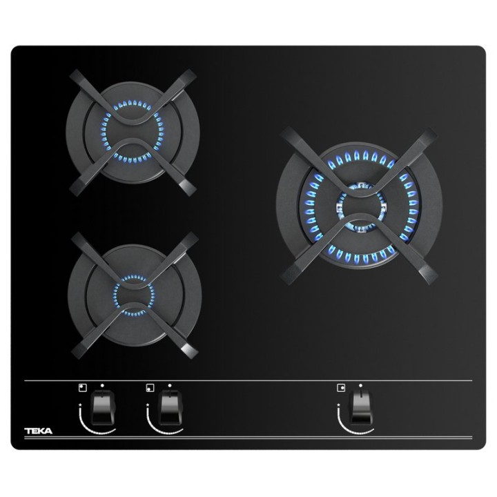 Teka GBC 63010 Placa de Gas Butano 3 Zonas Cristal Negro