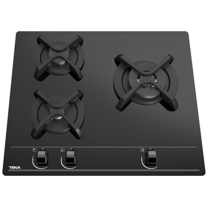 Teka GBC 63010 Placa de Gas Butano 3 Zonas Cristal Negro