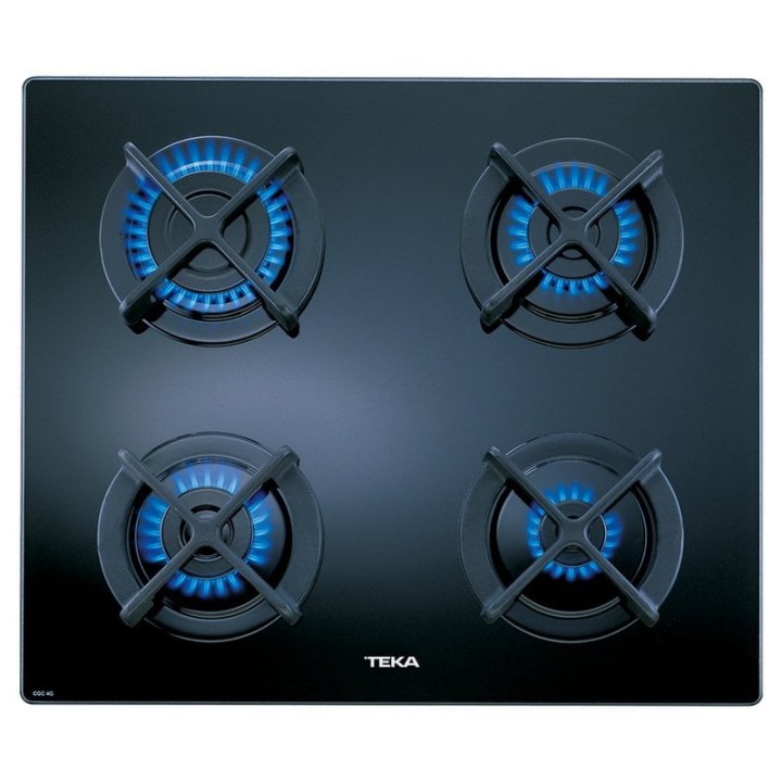 Teka CGC 4G AI AL Placa de Gas Natural 4 Zonas Cristal Negro