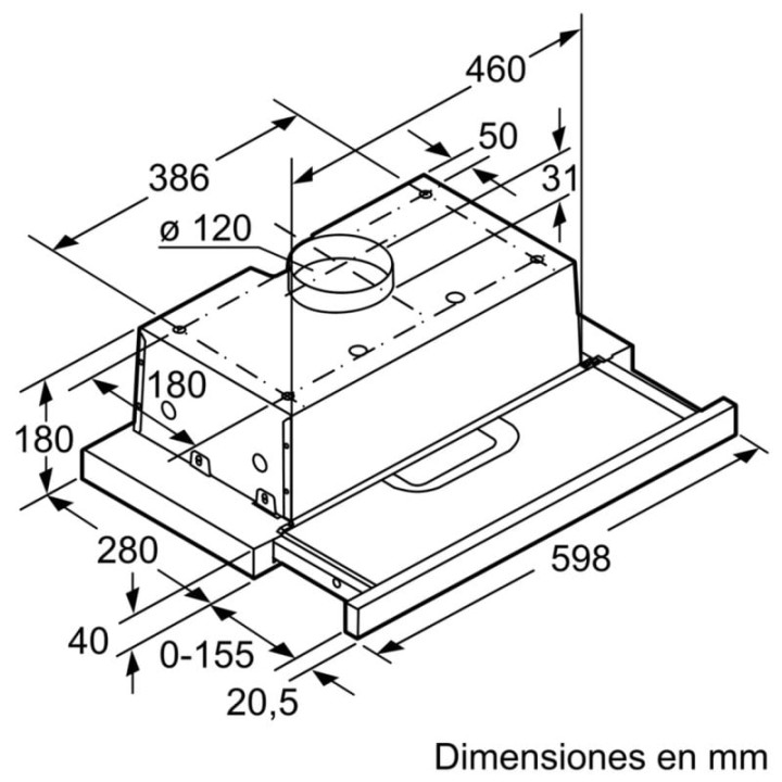 Balay 3BT262MB Campana Telescópica 60cm D Blanca
