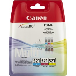 Tinta Canon CLI-521C/M/Y Pack Tricolor (2934B010/11)