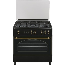Vitrokitchen RU9060N Cocina de Gas Natural 5 Fuegos + Horno Antracita