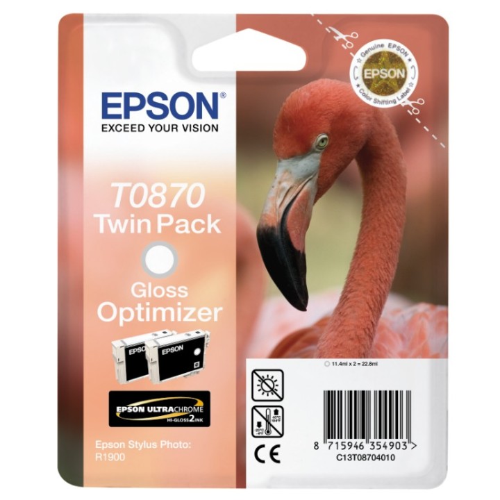 Tinta Epson T0870 Optimizador Brillo x2 (C13T08704010)