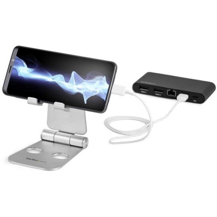 Startech USPTLSTND Soporte Ajustable de Aluminio para Tablet/Smartphone hasta 13"