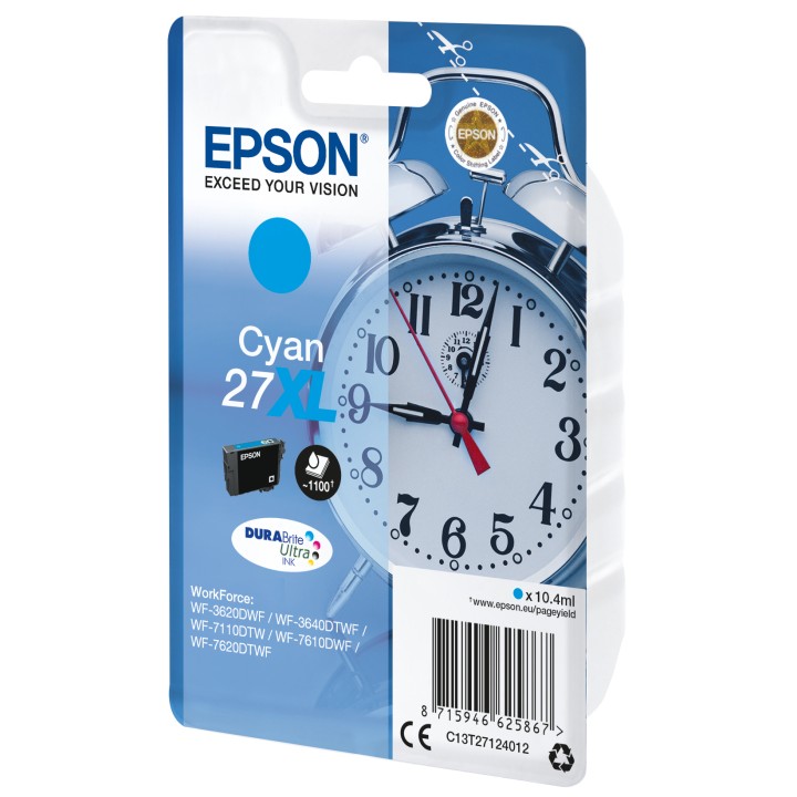 Tinta Epson 27XL T2712 Cian 10.4ml (C13T27124012)