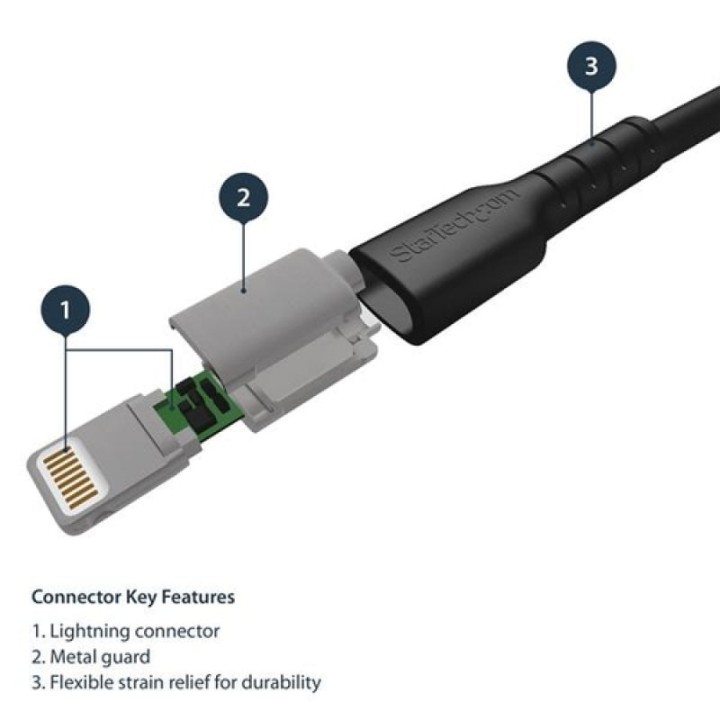 Startech Cable USB a Lightning Certificado MFi de Apple 1m Negro