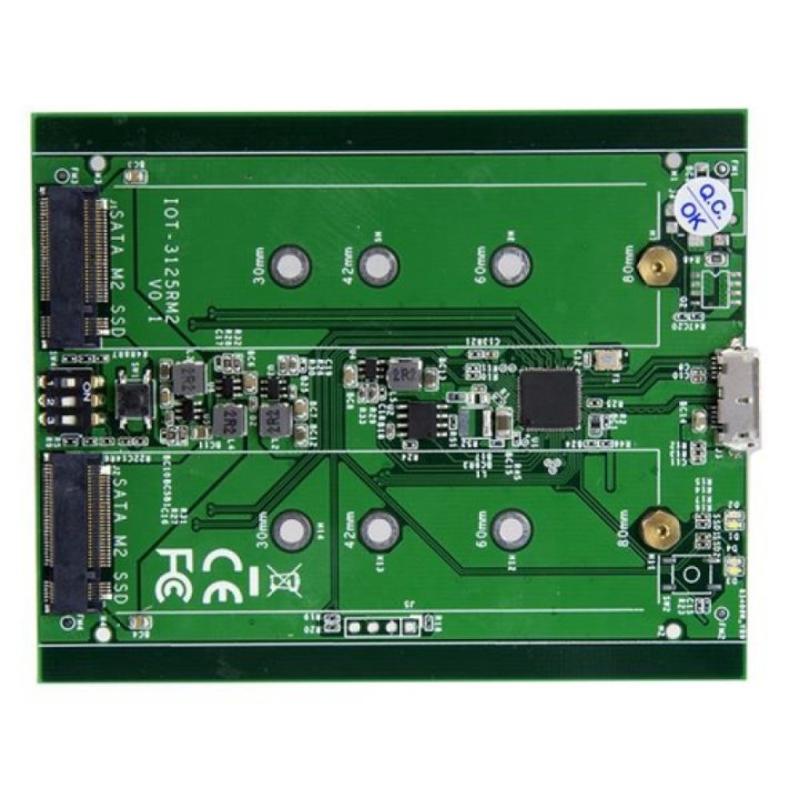 Startech Carcasa USB 3.0 para SSD M.2 2 Bahías Negra