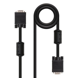 Nanocable Cable SVGA con Ferrita HPDB15 Macho/Macho 15m Negro