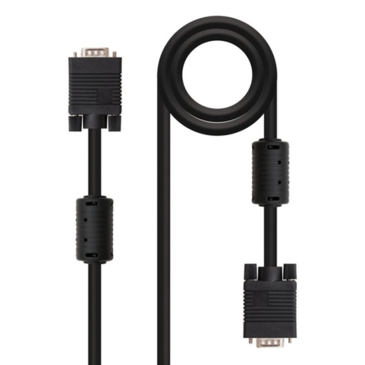 Nanocable Cable SVGA con Ferrita HPDB15 Macho/Macho 6m Negro