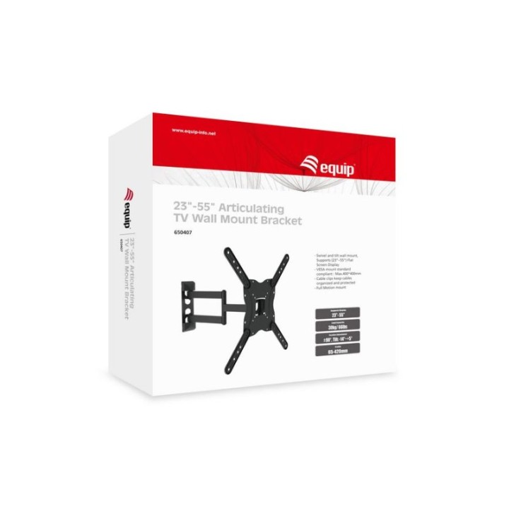 Equip Soporte de Pared para Pantalla 23" - 55" Doble Brazo Inclinable Y Giratorio Hasta 30Kg