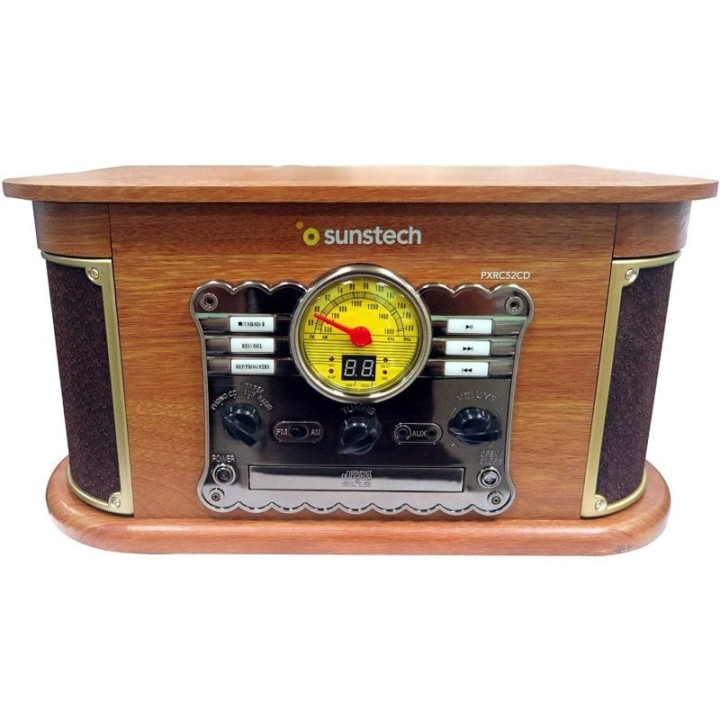 Sunstech PXRC52CD Tocadiscos Bluetooth Madera