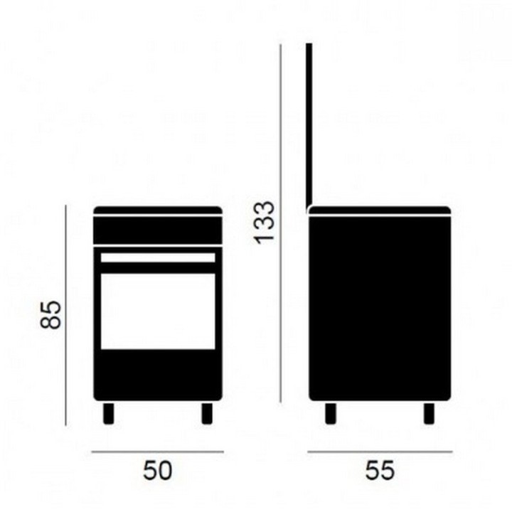 Vitrokitchen CB5530BB Cocina de Gas 3 Zonas Blanca