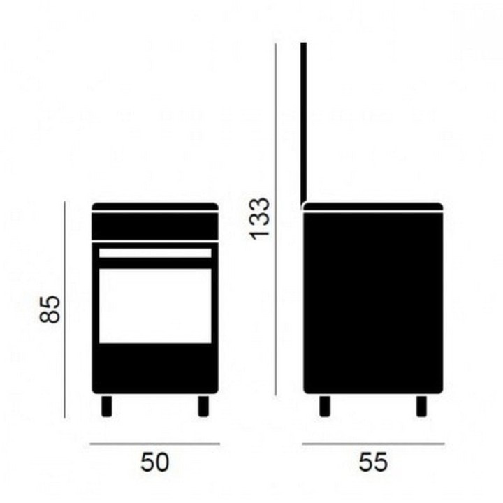 Vitrokitchen CB5530IB Cocina de Gas 3 Zonas Acero Inoxidable