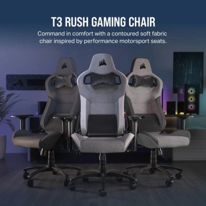 Corsair T3 Rush Silla Gaming Blanca/Gris