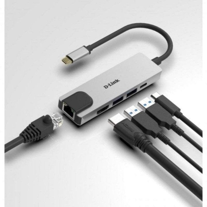 D-Link DUB-M520 Hub 5 en 1 HDMI 4K/RJ45/USB 3.0/USB-C