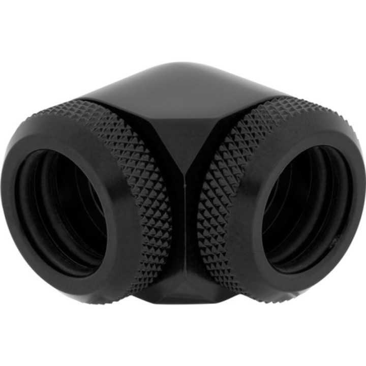 Corsair Racro 14 mm de 90° Hydro X Series XF Rígido Pack de 2 Unidades Negro