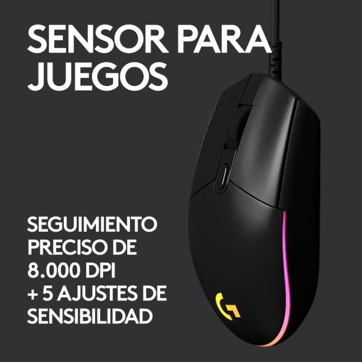 Logitech G203 Lightsync 2nd Gen Ratón Gaming 8000DPI RGB Negro