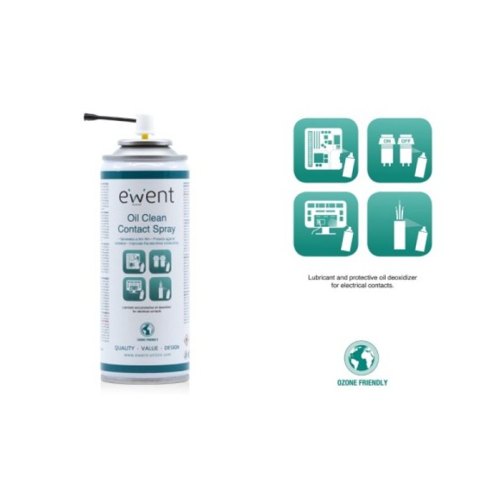 Ewent EW5615 Pulverizador a Base de Aceite para Limpieza de Contactos Eléctricos 200ml