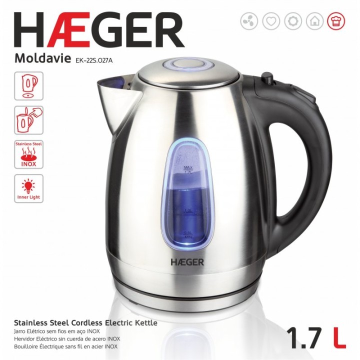 Haeger Moldavie Hervidor de Agua 1.7L 2200W
