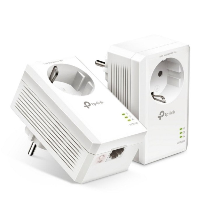 TP-Link TL-PA7017P KIT PLC Powerline Red Eléctrica AV1000 Gigabit Con Enchufe Incorporado