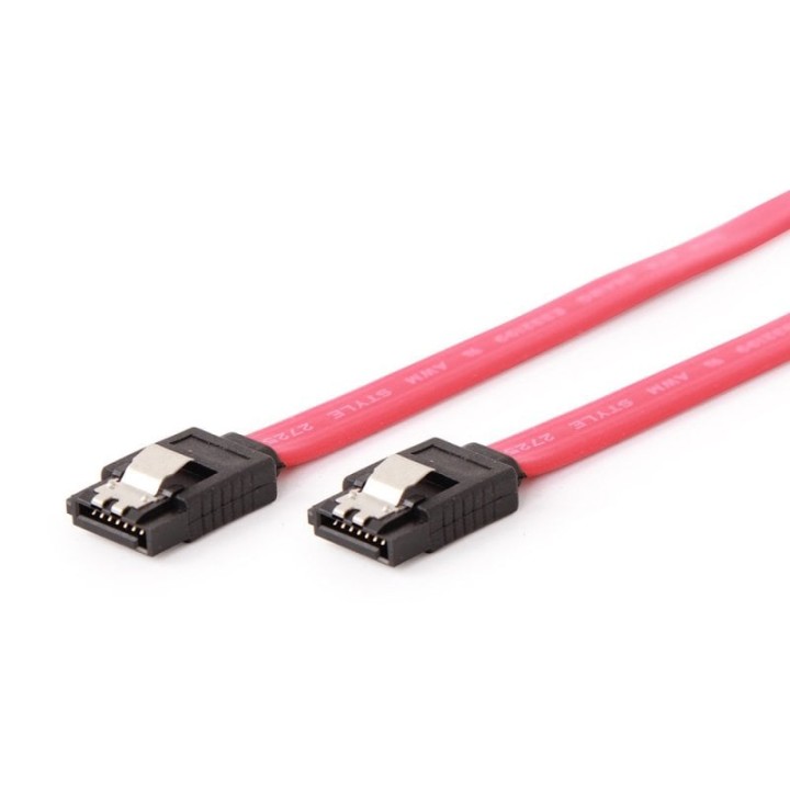 Gembird Cable de Datos SATA III con Clip de Seguridad Hembra/Hembra 50cm Rojo