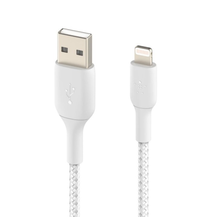 Belkin Boost Charge Cable Trenzado Lightning a USB-A 2m Blanco